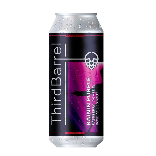Third Barrel Rainin' Purple Raspberry, Lychee, Rose Milk Stout Third Barrel Rainin' Purple Raspberry, Lychee, Rose Milk Stout